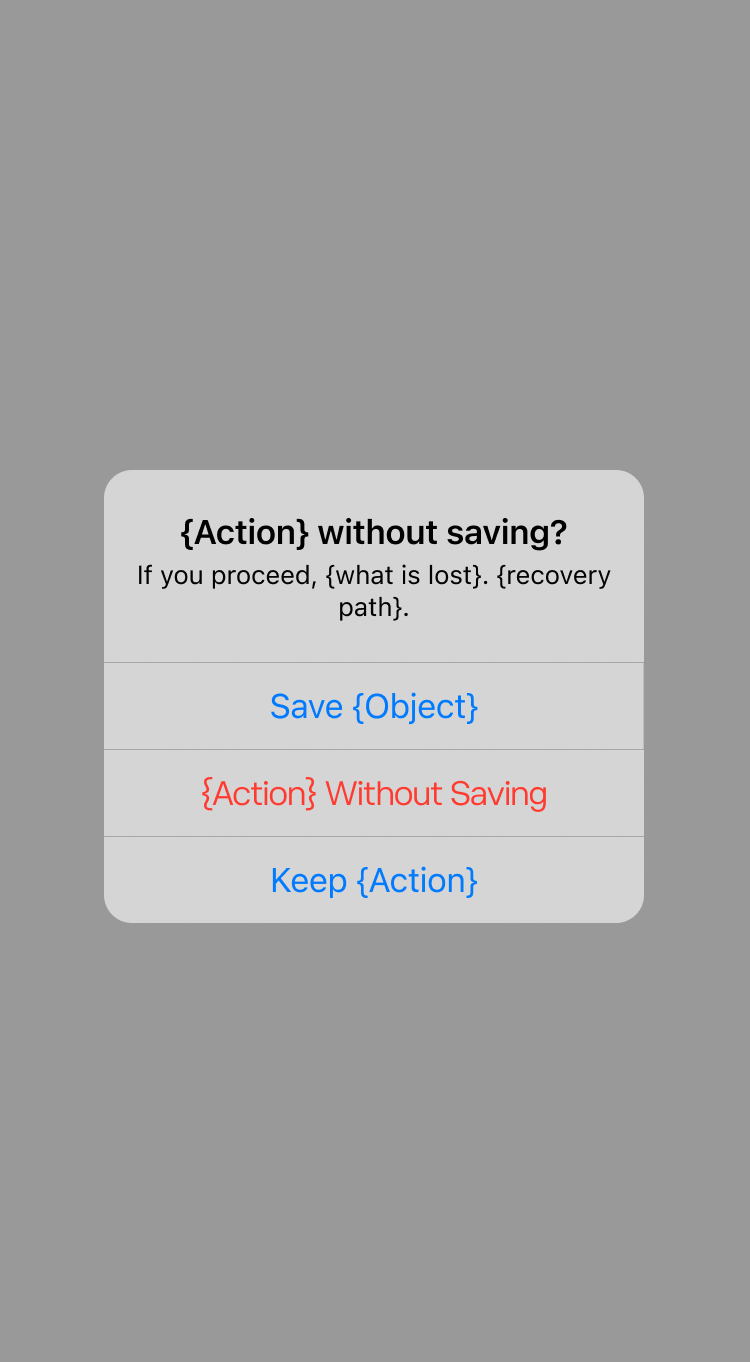 Unsaved Changes formula placeholder